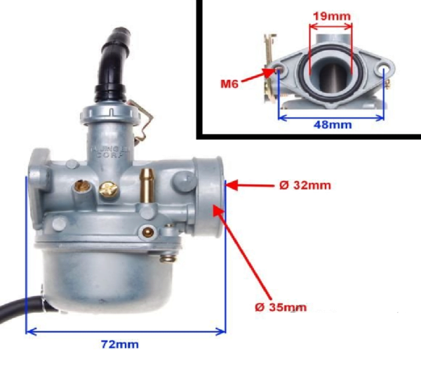 CARBURETOR ATV110 CHOKE OPERATED BY CABLE