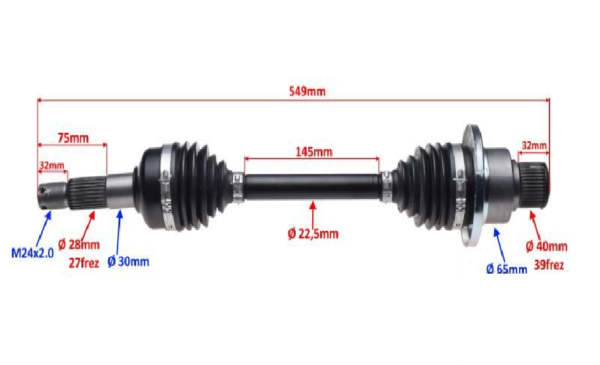 CONSTANT VELOCITY DRIVE SHAFT RH, REAR AXLE FOR CFMOTO 500 800