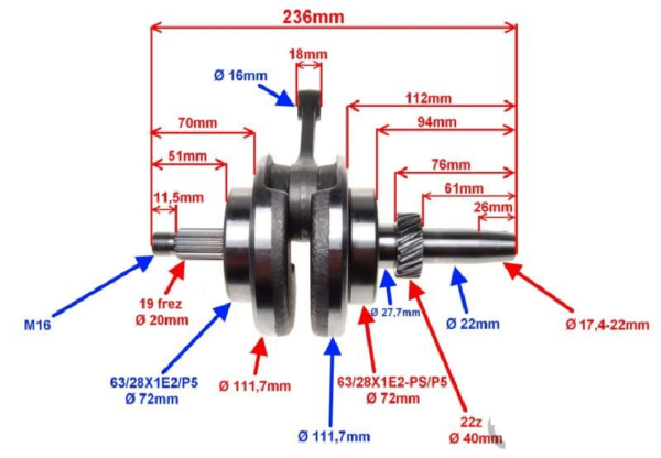 CRANKSHAFT ASSY ATV 250ST-9E