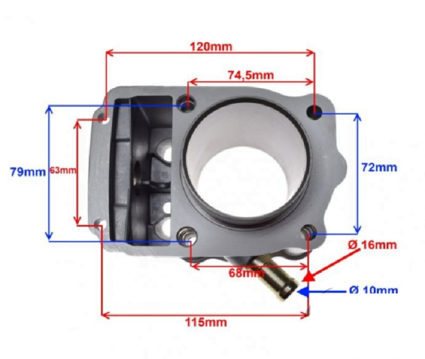 CYLINDER DIA. 63,00 ATV200 LONCIN LC W/O PISTON